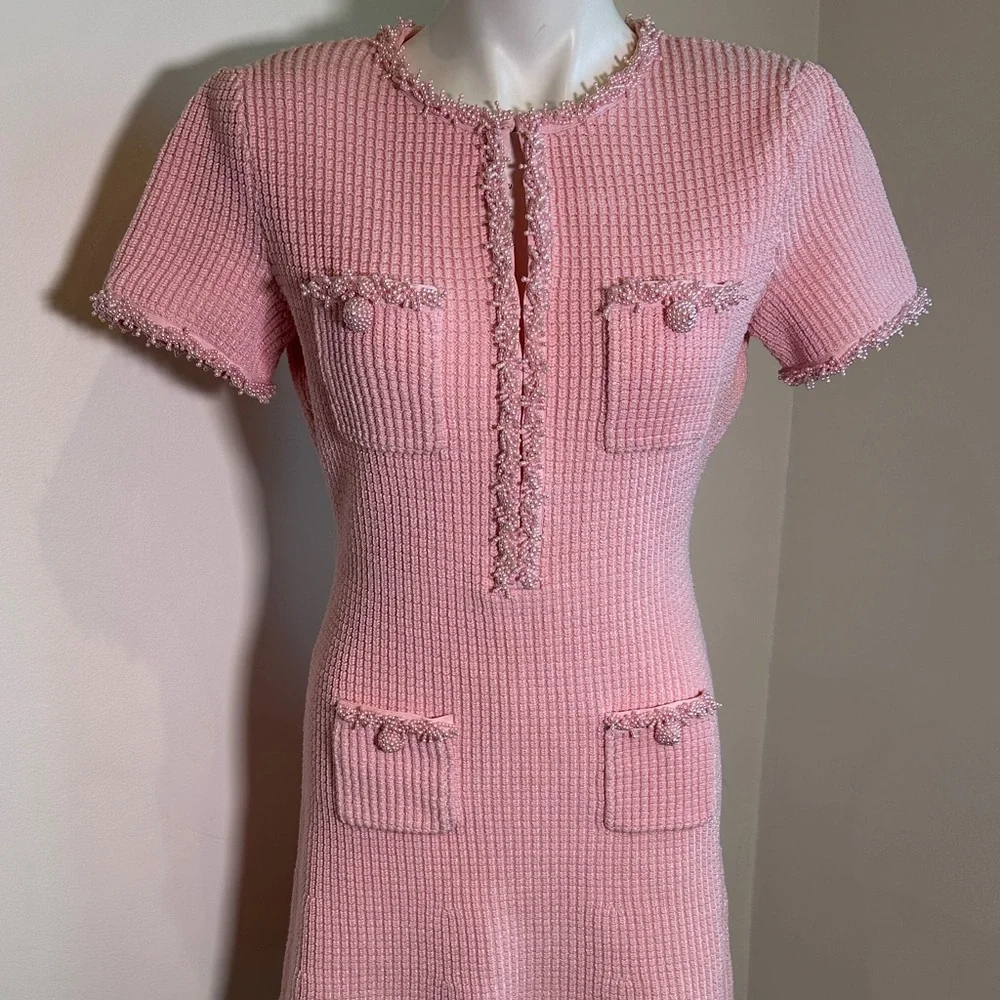 Self-Portrait Pink Textured Dress - Picture 12 of 15